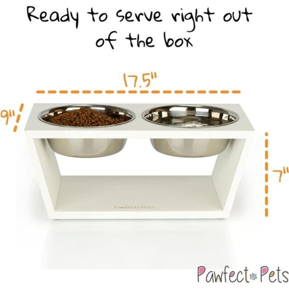 Elevated Dog Bowl Stand - 7" Raised Pet Feeder for Medium Dogs with Four Bowls - Picture 5 of 7